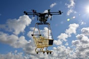 Drone with shopping cart
