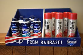 Innovative packaging, retail and shelf ready custom designed and creative packaging-Barbasol Table top display