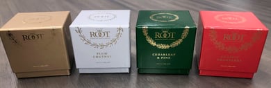 Root Candle Rigid Box Design- custom designed promotional packaging