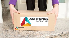 Ashtonne box at doorstep- eCommerce packaging, B to C